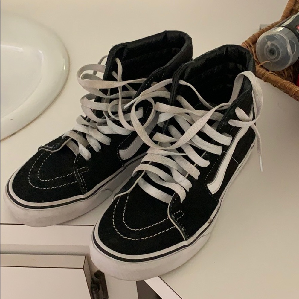 VANS high top black and white